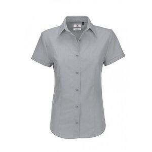 B&C Ladies Oxford Short Sleeve Shirt / Ladies Shirts / Silver Moon